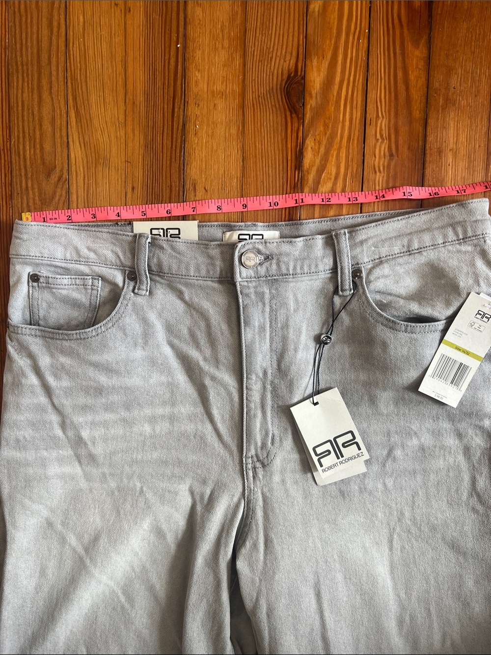 Robert Rodriguez High Rise Wide Leg Jeans NWT Light Grey "Sterling" Size 14 - Picture 3 of 11